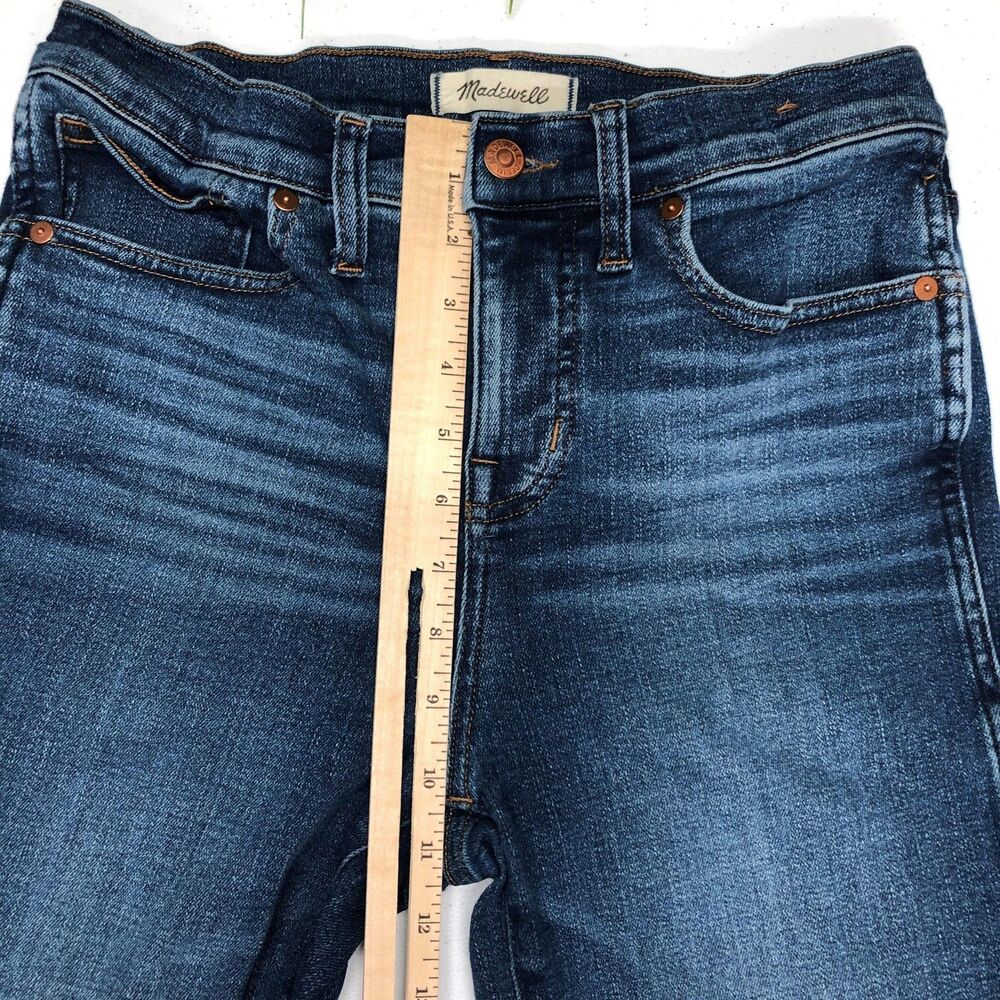 Madewell Stovepipe Jeans Womens 28P Blue Mid Rise Slim Straight Denim Stretch - Picture 9 of 13
